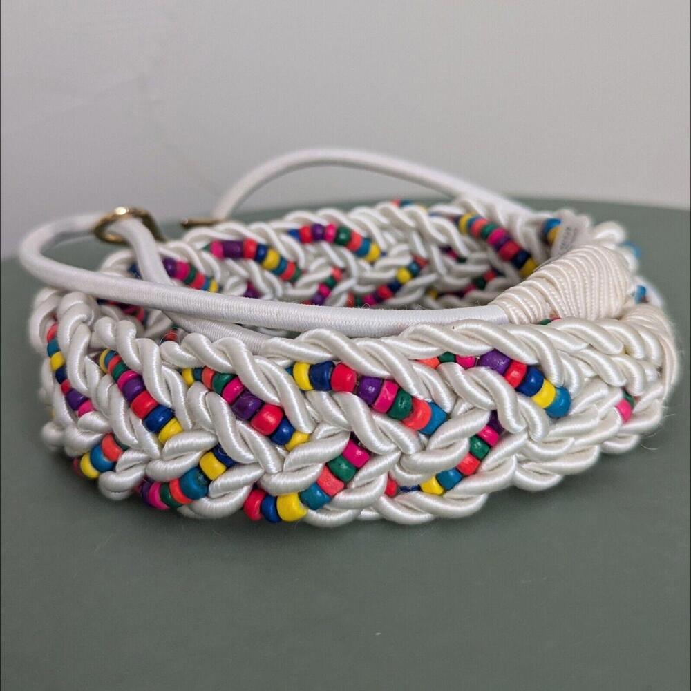 Vintage colorful beaded stretch rope belt